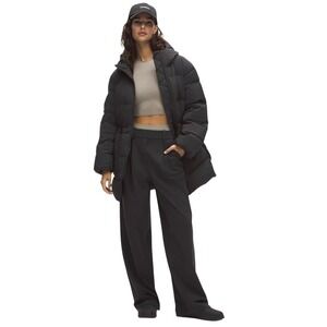 Lululemon Cinch Waist 600 Down Fill Puffer Women XL Black NWOT Outdoor Gothic